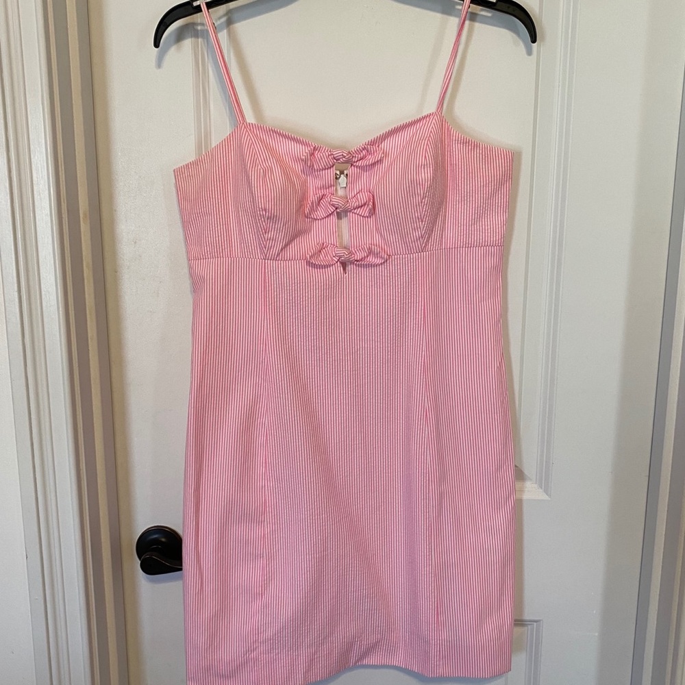 Lilly Pulitzer Bow Front Seersucker Sheath Dress